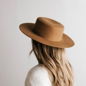 Gigi Pip Dahlia Boater Hat - Brown
